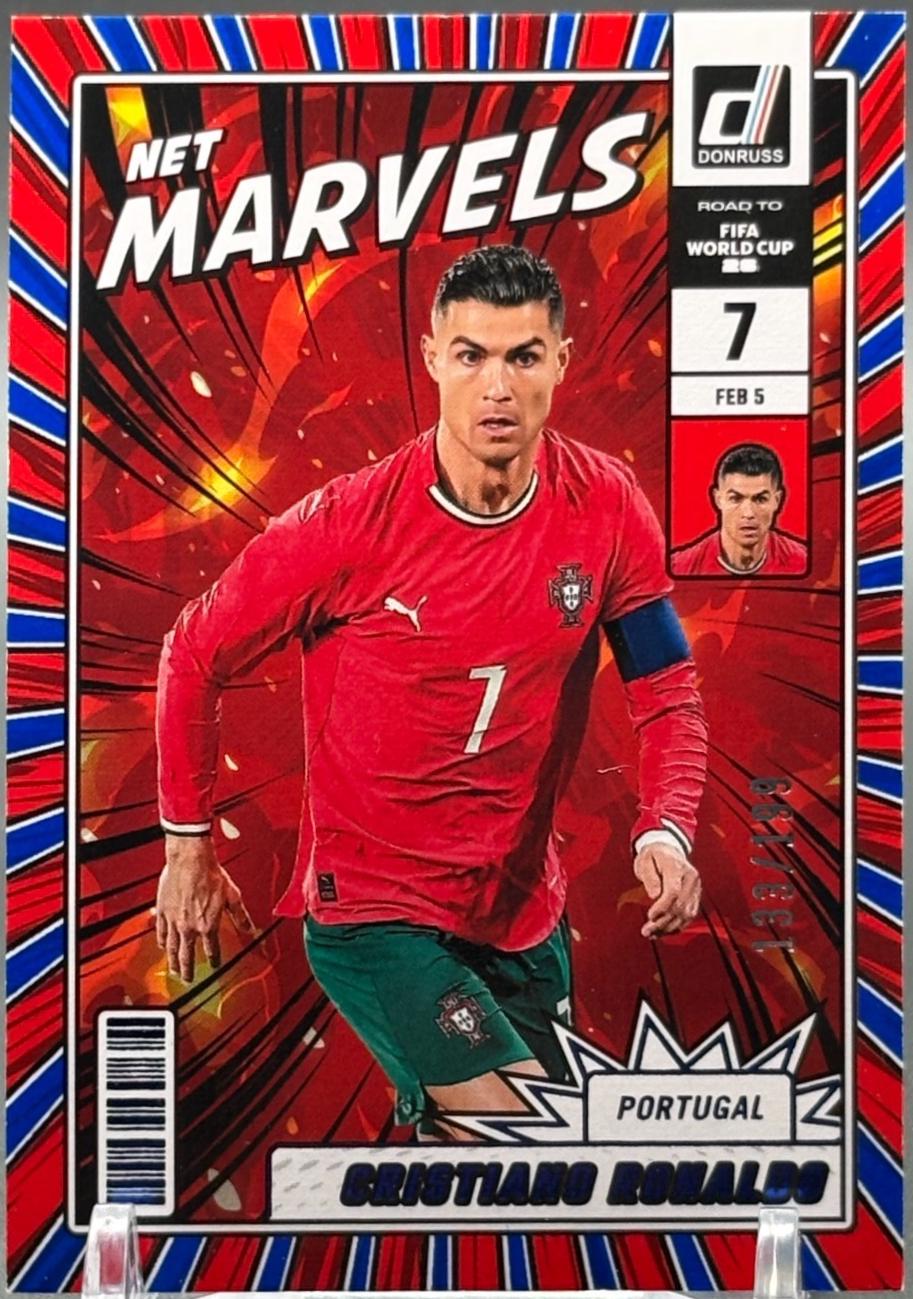 2025 Panini Donruss Road to FIFA Net Marvels Cristiano Ronaldo [Blue] #2 card