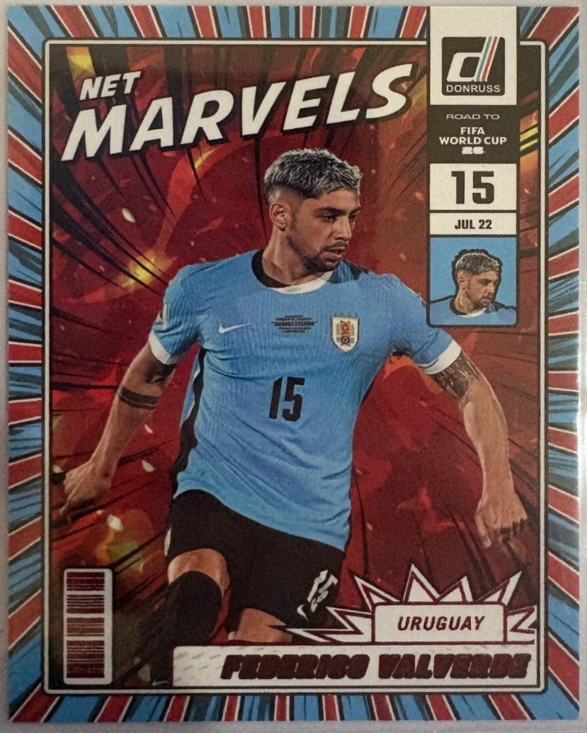 2025 Panini Donruss Road to FIFA Net Marvels Federico Valverde [Red] #16 card