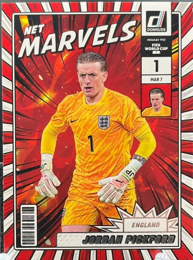 2025 Panini Donruss Road to FIFA Net Marvels Jordan Pickford #1 card