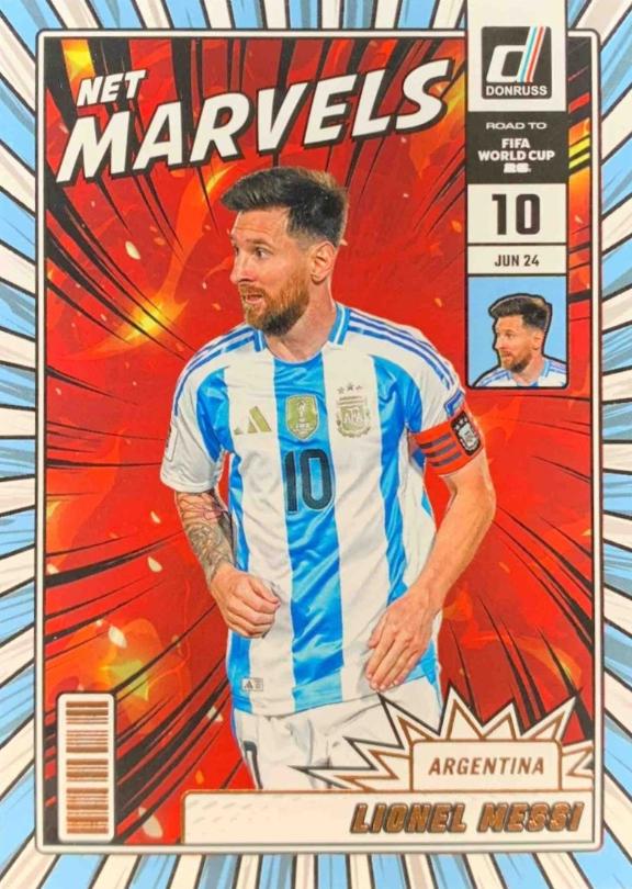 2025 Panini Donruss Road to FIFA Net Marvels Lionel Messi #21 card