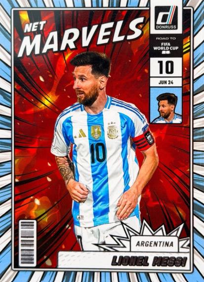 2025 Panini Donruss Road to FIFA Net Marvels Lionel Messi [Silver] #21 card