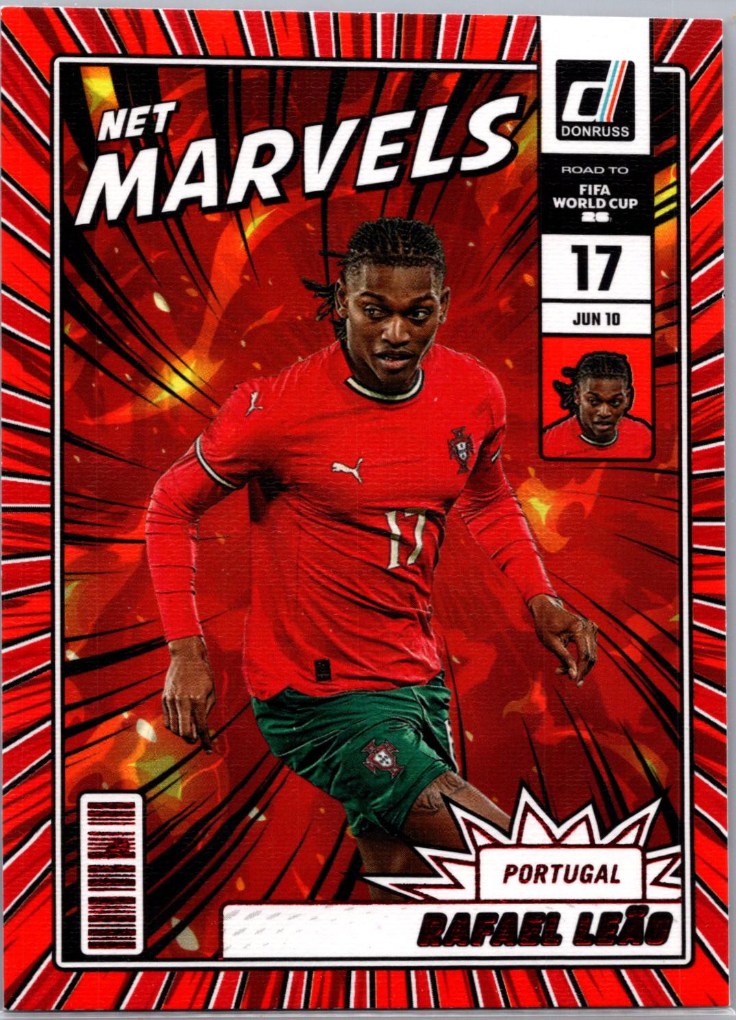 2025 Panini Donruss Road to FIFA Net Marvels Rafael Leao [Red] #25 card