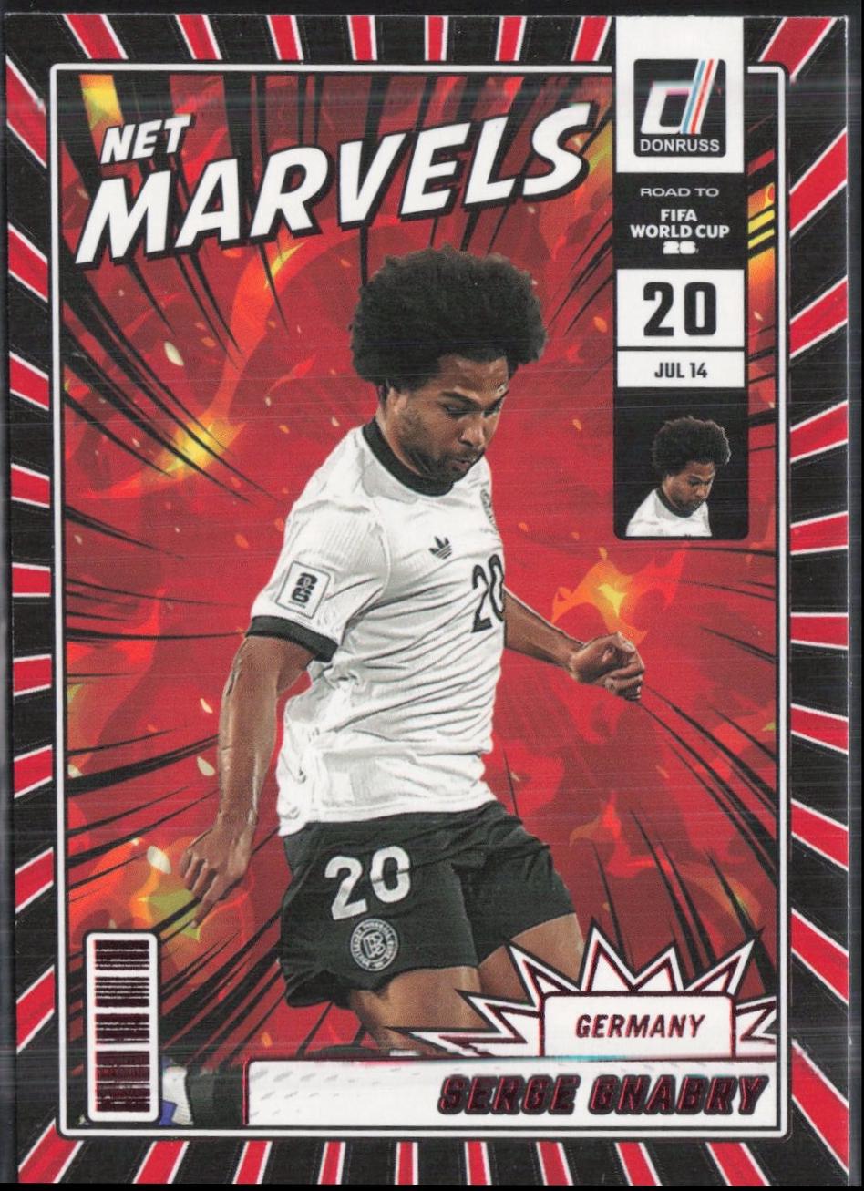 2025 Panini Donruss Road to FIFA Net Marvels Serge Gnabry [Red] #22 card