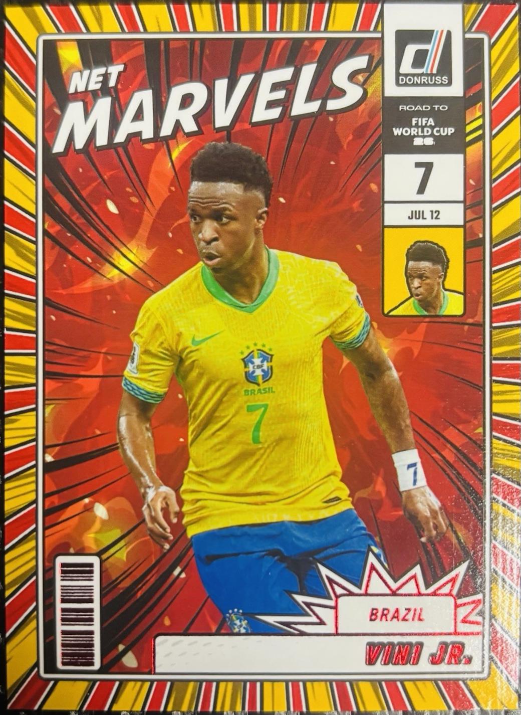 2025 Panini Donruss Road to FIFA Net Marvels Vini Jr. [Red] #18 card