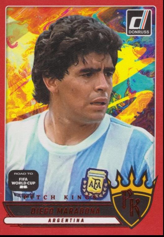 2025 Panini Donruss Road to FIFA Pitch Kings Diego Maradona [Red] #24 card