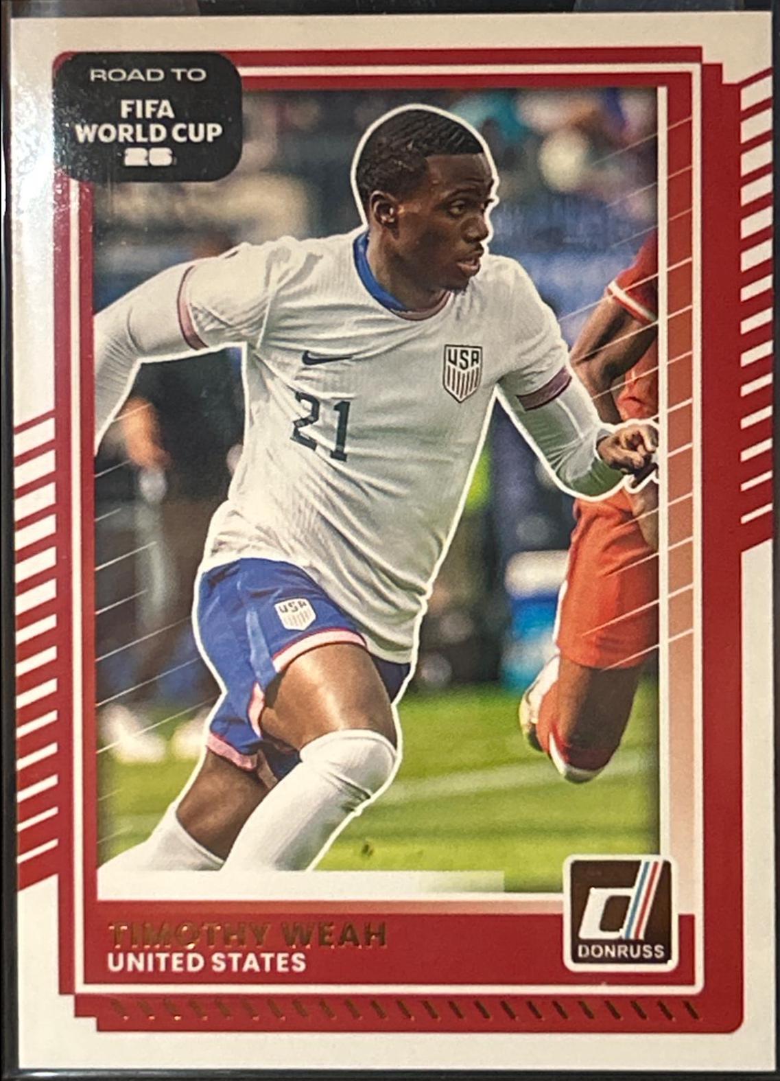 2025 Panini Donruss Road to FIFA Timothy Weah #21 card