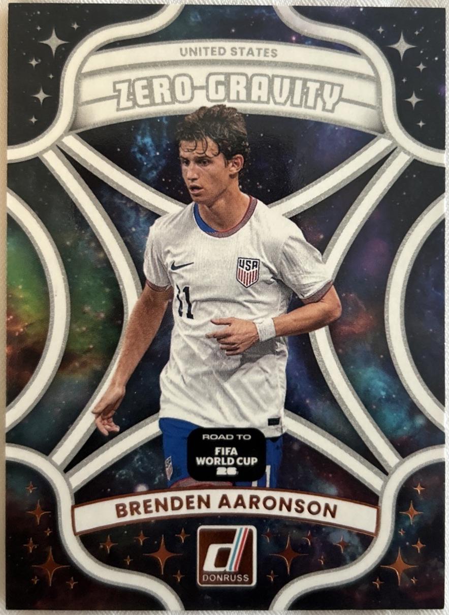 2025 Panini Donruss Road to FIFA Zero Gravity Brenden Aaronson #13 card