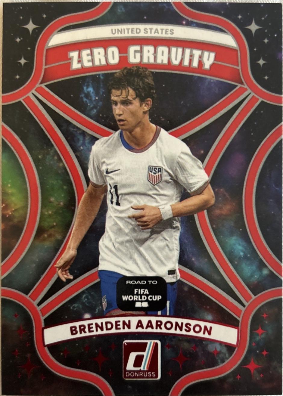 2025 Panini Donruss Road to FIFA Zero Gravity Brenden Aaronson [Red] #13 card