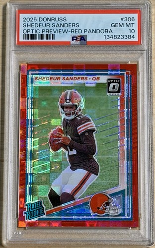 2025 Panini Donruss Shedeur Sanders [Red Pandora Optic Preview] #306 card