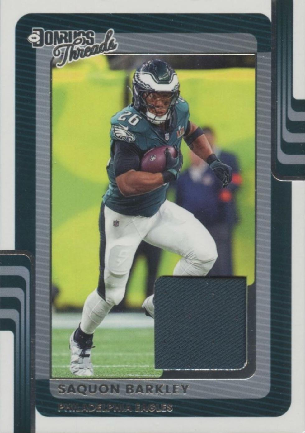 2025 Panini Donruss Threads Saquon Barkley #DTH-SBY card