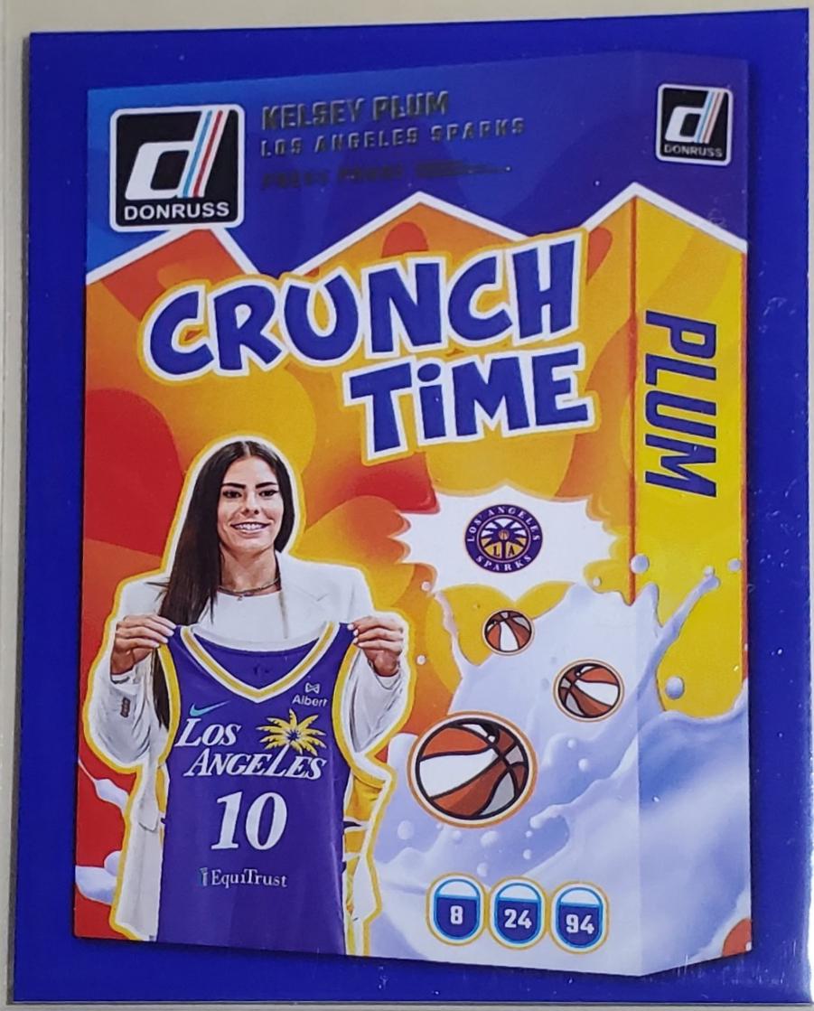 2025 Panini Donruss WNBA Crunch Time Kelsey Plum [Press Proof Blue] #8 card