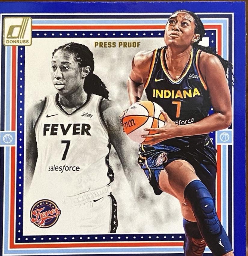 2025 Panini Donruss WNBA Franchise Features Aliyah Boston [Press Proof Blue] #12 card