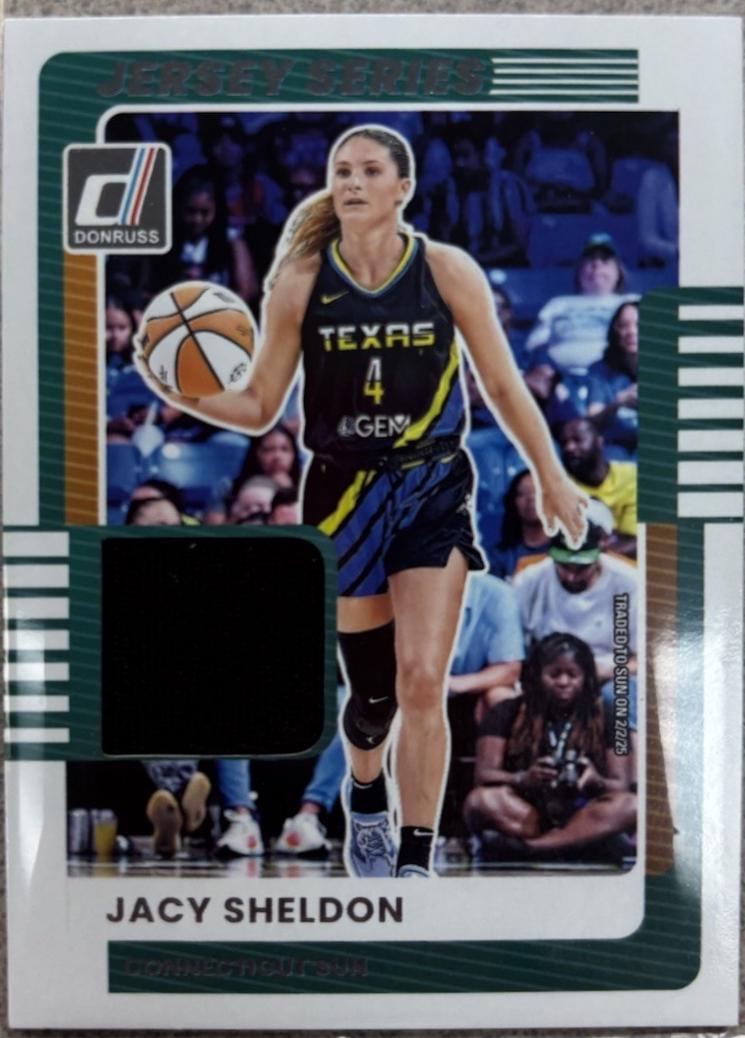 2025 Panini Donruss WNBA Jersey Series Jacy Sheldon #18 card