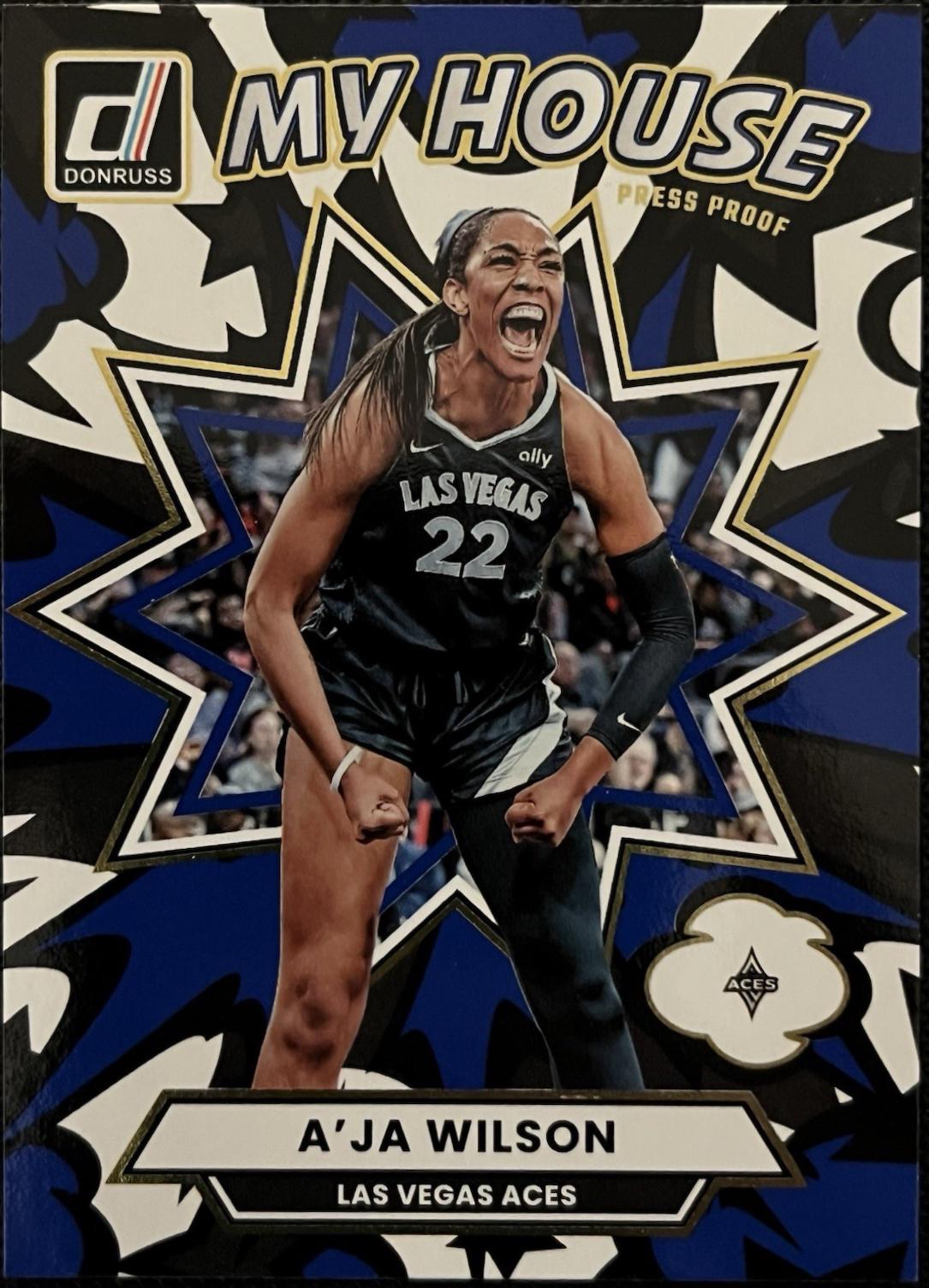 2025 Panini Donruss WNBA My House A'ja Wilson [Press Proof Blue] #5 card