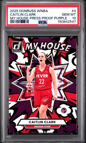 2025 Panini Donruss WNBA My House Caitlin Clark [Press Proof Purple] #4 card