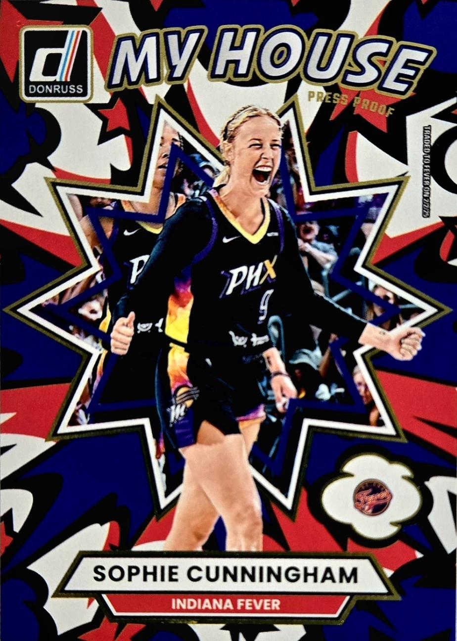 2025 Panini Donruss WNBA My House Sophie Cunningham [Press Proof Blue] #19 card
