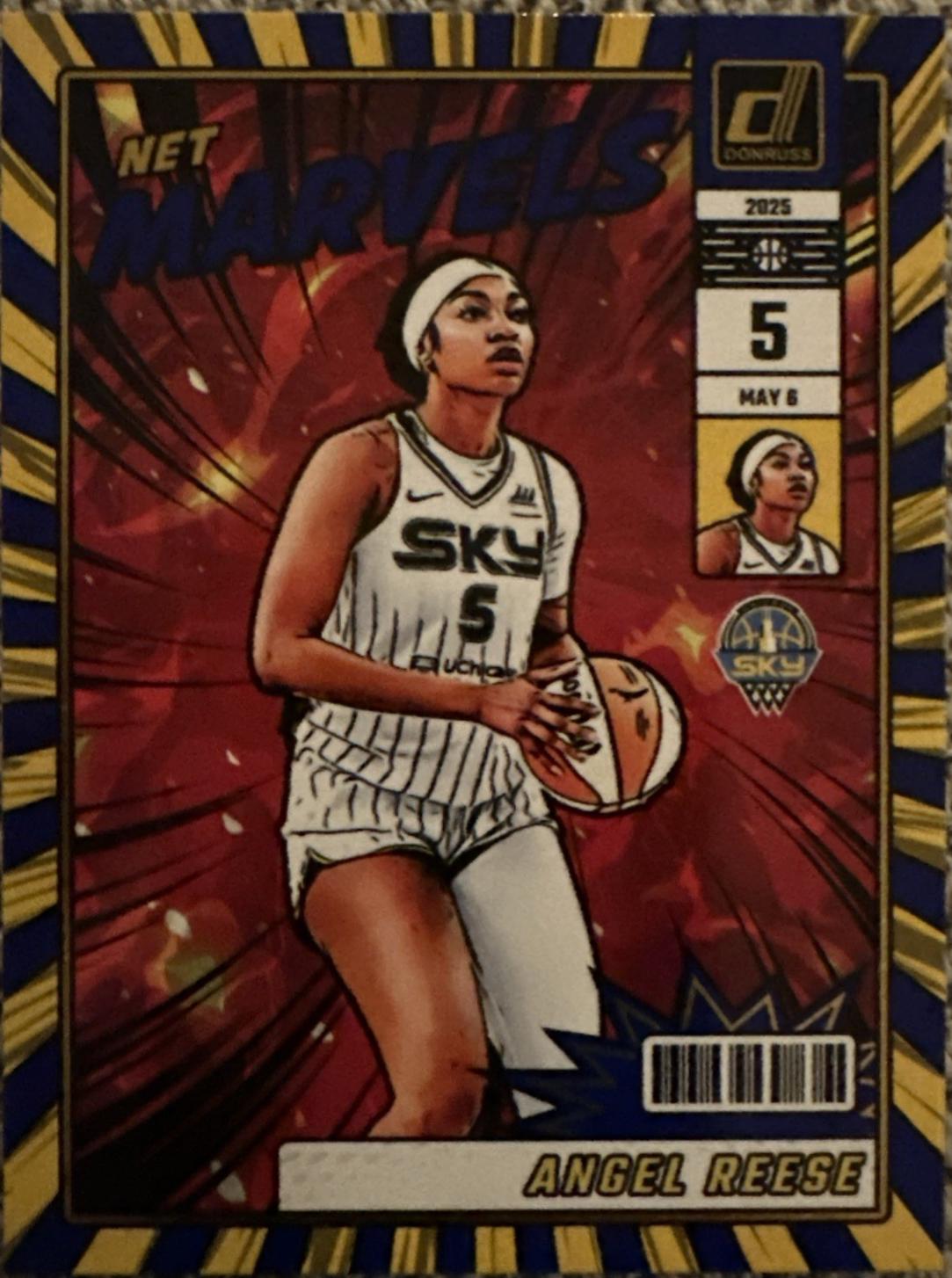 2025 Panini Donruss WNBA Net Marvels Angel Reese [Press Proof Blue] #20 card