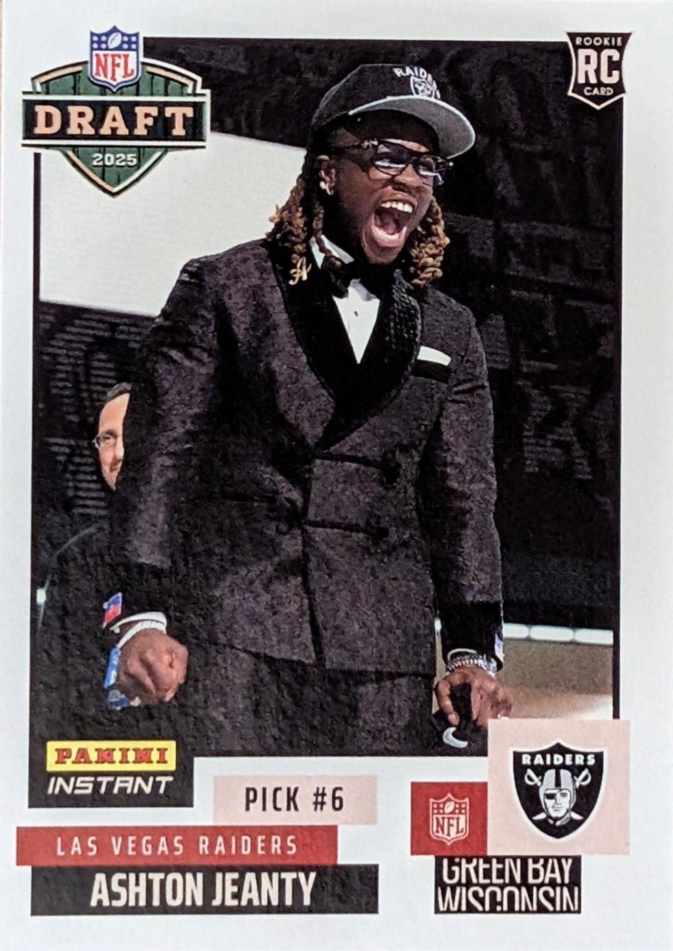 2025 Panini Instant Draft Night Ashton Jeanty #NFLDN-6 card