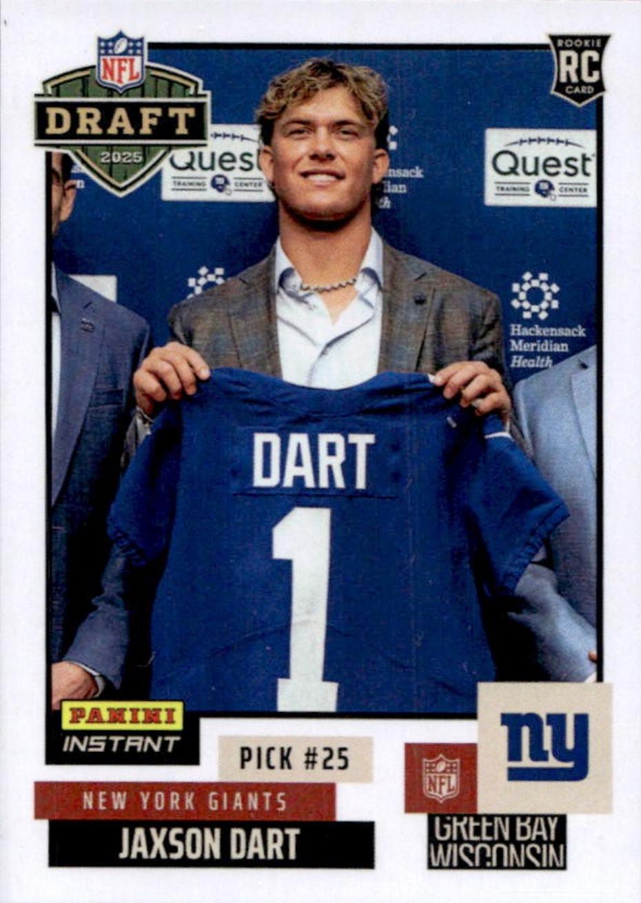 2025 Panini Instant Draft Night Jaxson Dart #NFLDN-15 card