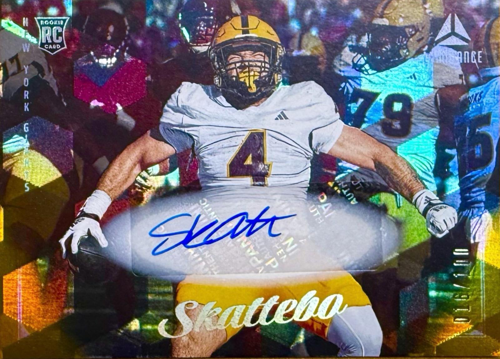 2025 Panini Luminance Cam Skattebo [Gold Autograph] #180 card