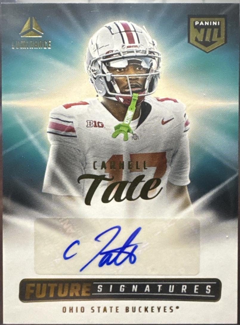 2025 Panini Luminance Future Signatures NIL Carnell Tate #20 card