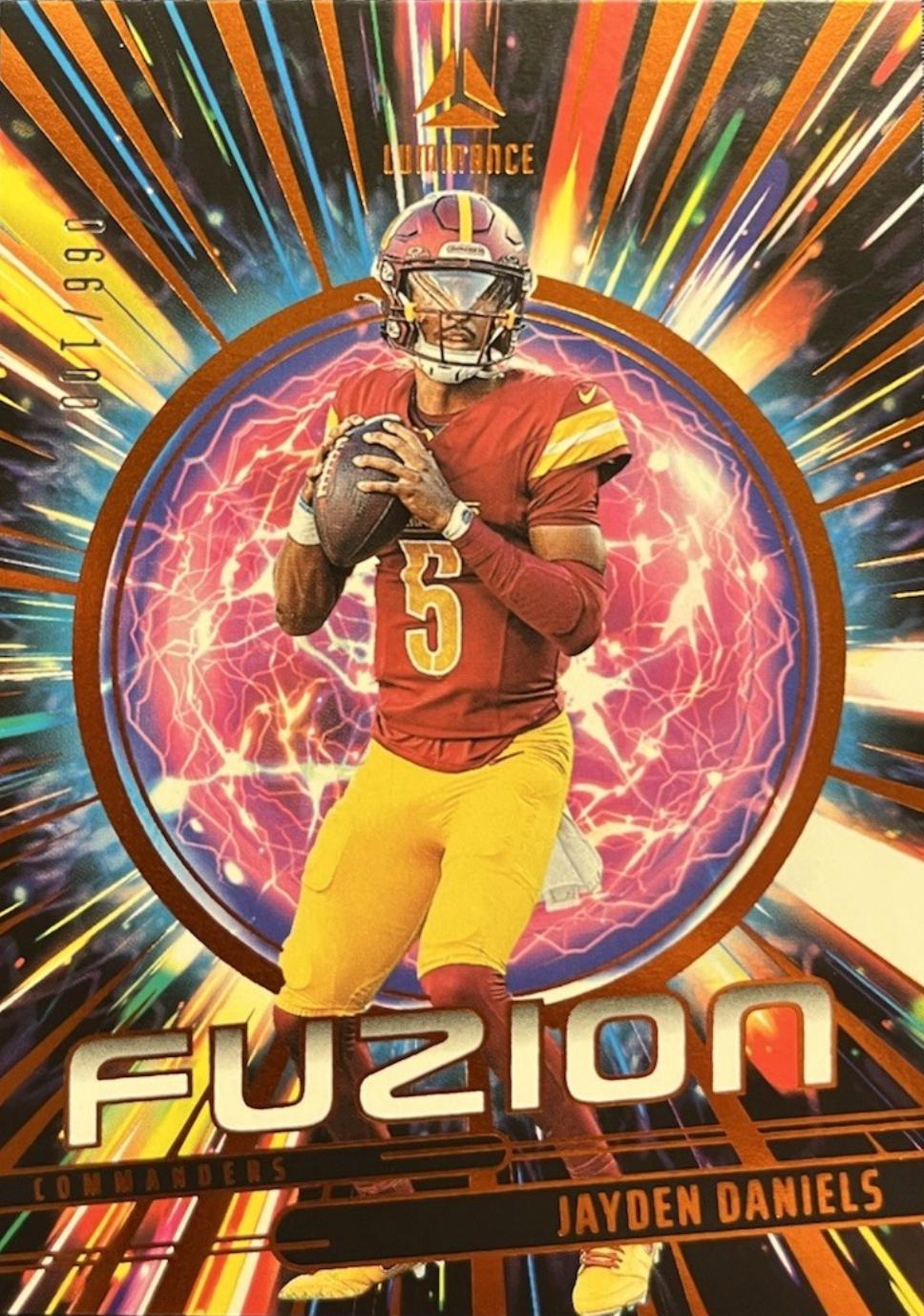 2025 Panini Luminance Fuzion Jayden Daniels [Orange] #15 card