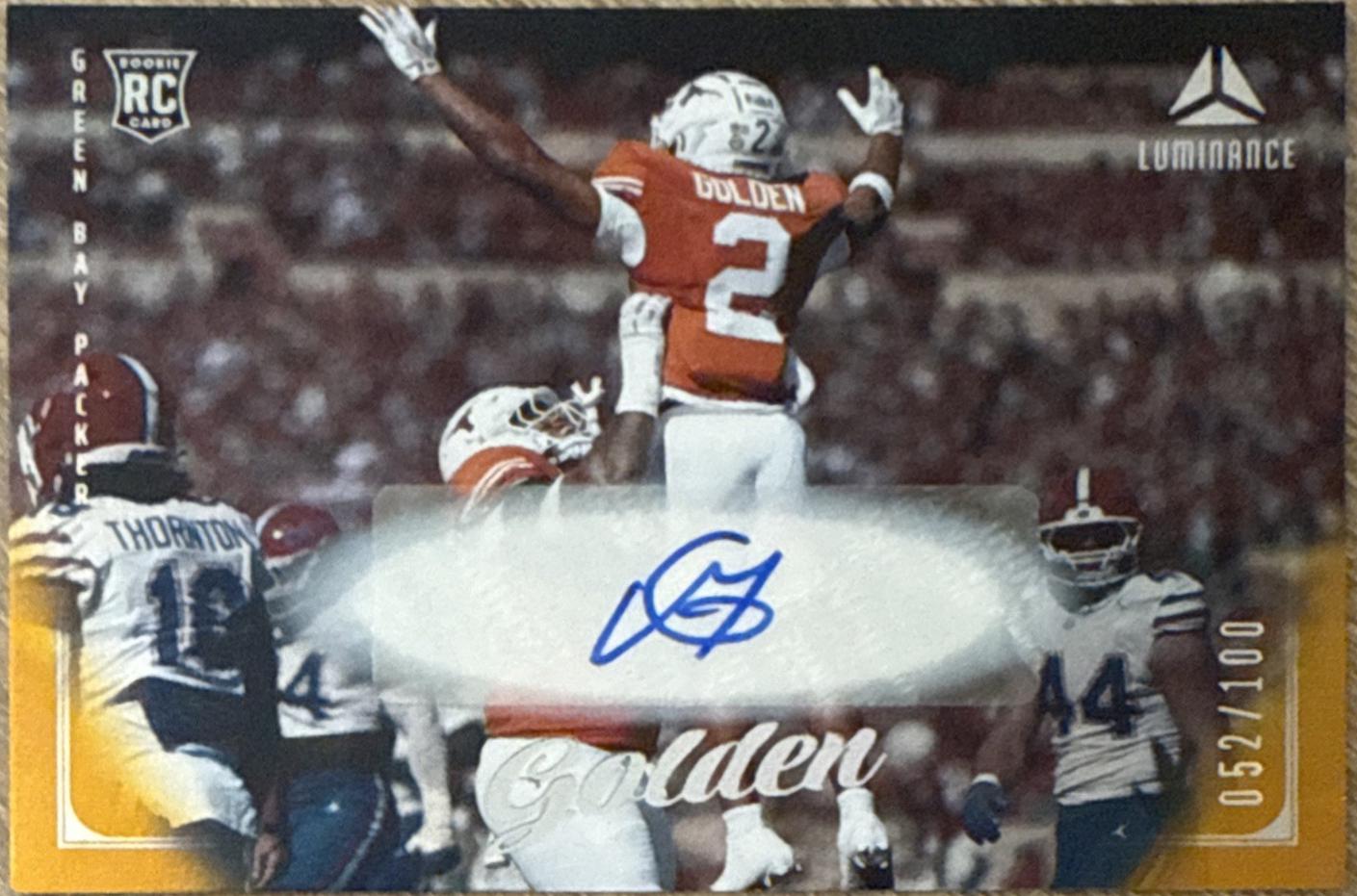 2025 Panini Luminance Matthew Golden [Gold Autograph] #187 card
