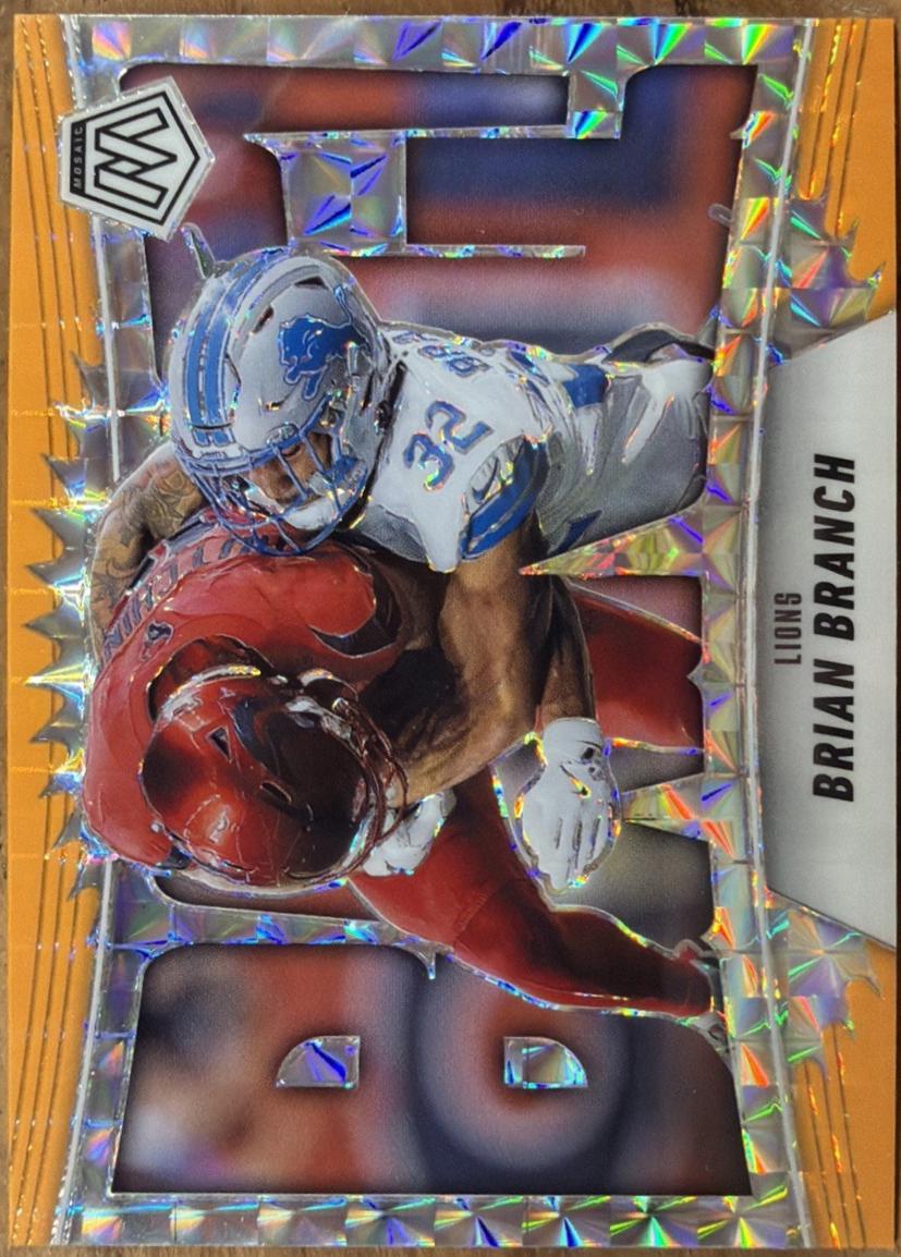2025 Panini Mosaic Bang Brian Branch [Mosaic Orange Fluorescent] #13 card