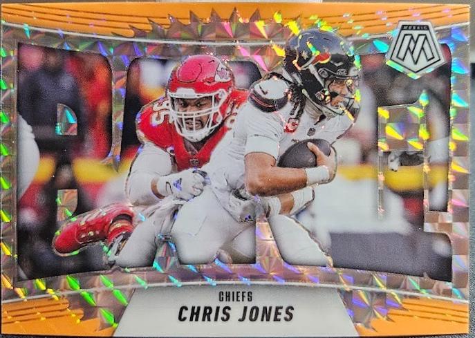 2025 Panini Mosaic Bang Chris Jones [Mosaic Orange Fluorescent] #8 card