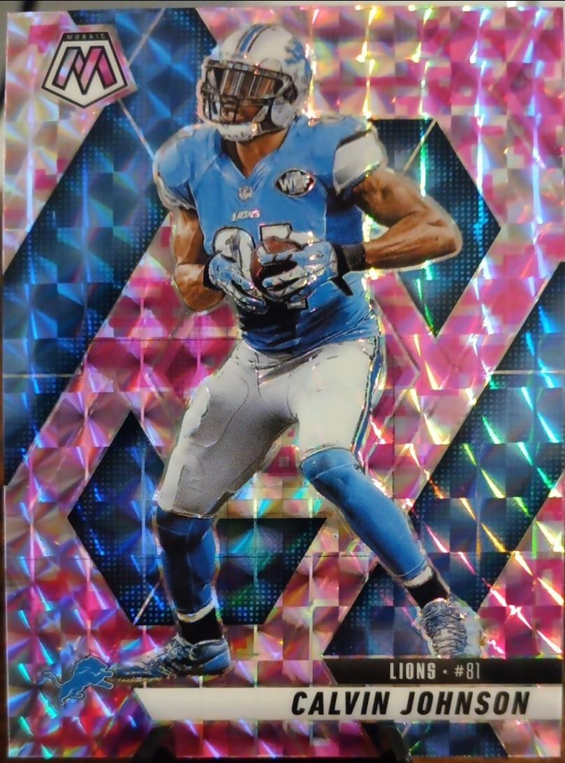 2025 Panini Mosaic Calvin Johnson [Camo Pink] #90 card