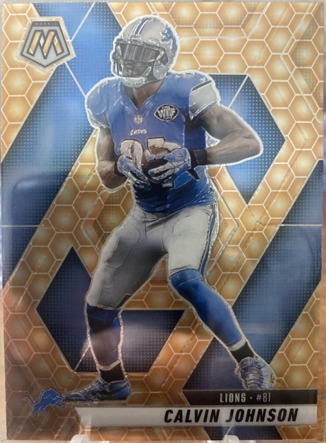 2025 Panini Mosaic Calvin Johnson [Honeycomb] #90 card