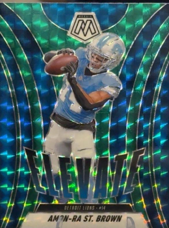2025 Panini Mosaic Elevate Amon-Ra St. Brown [Mosaic Green] #15 card