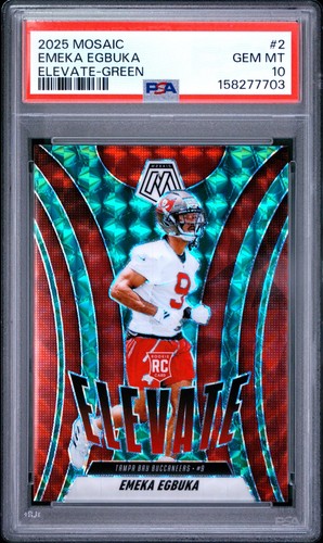 2025 Panini Mosaic Elevate Emeka Egbuka [Mosaic Green] #2 card