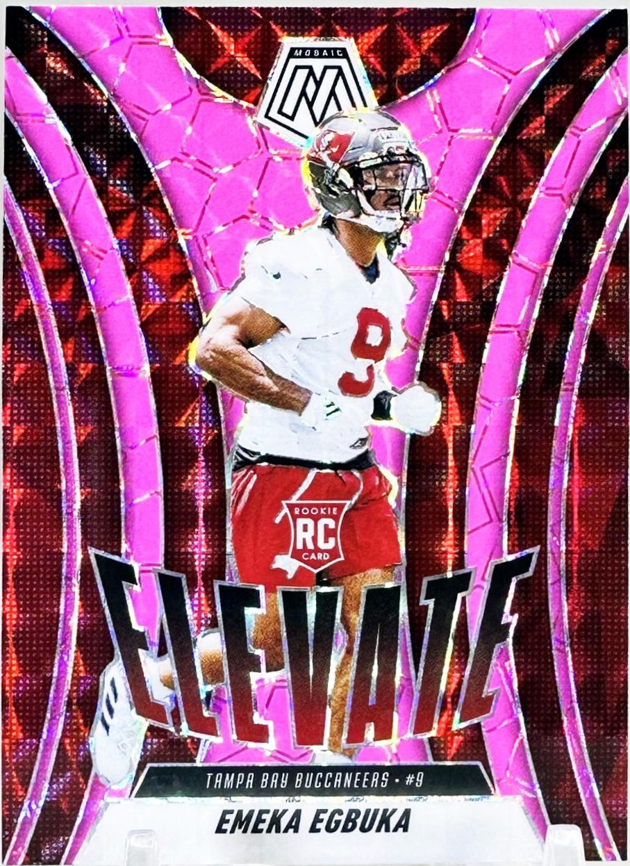 2025 Panini Mosaic Elevate Emeka Egbuka [Mosaic Pink Fluorescent] #2 card