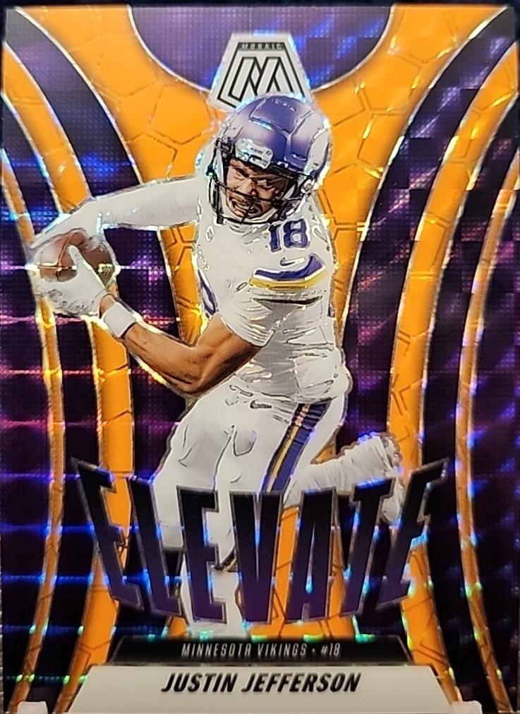 2025 Panini Mosaic Elevate Justin Jefferson [Mosaic Orange Fluorescent] #13 card