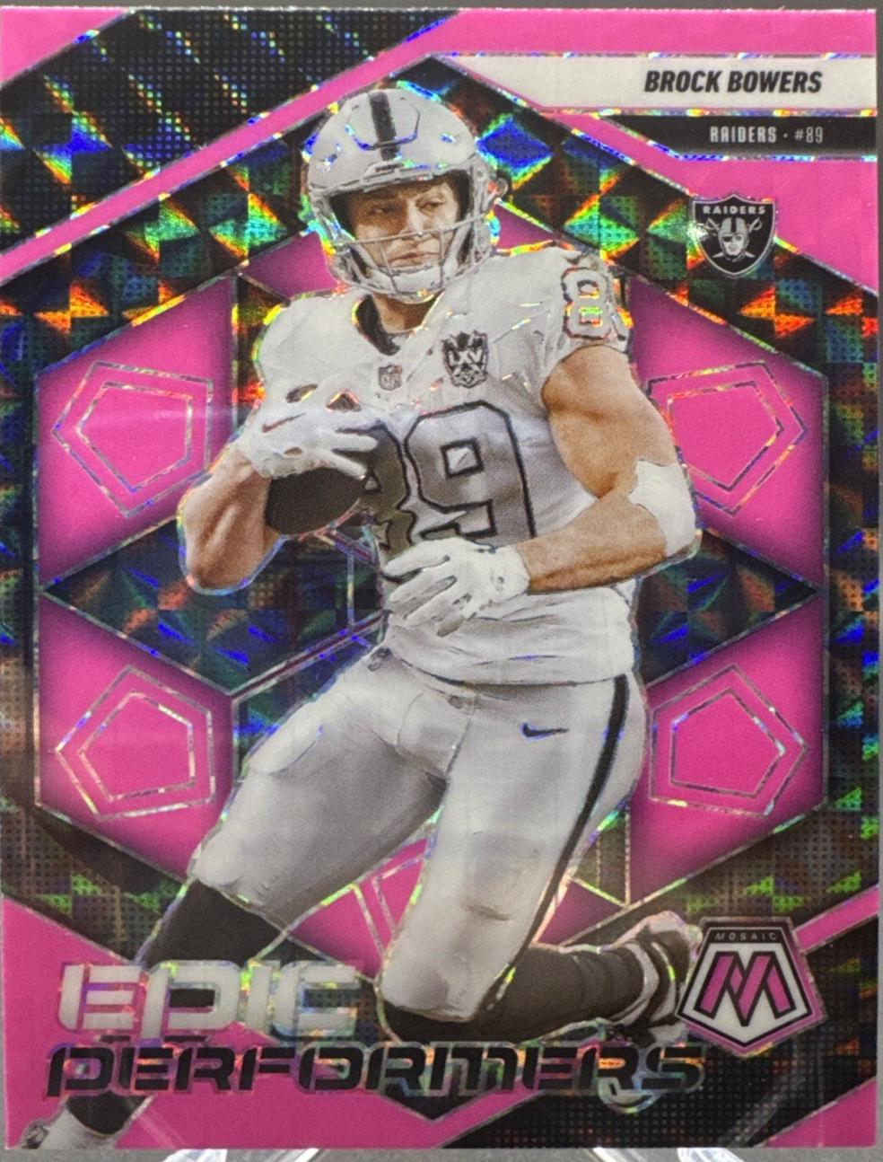 2025 Panini Mosaic Epic Performers Brock Bowers [Mosaic Pink Fluorescent] #4 card
