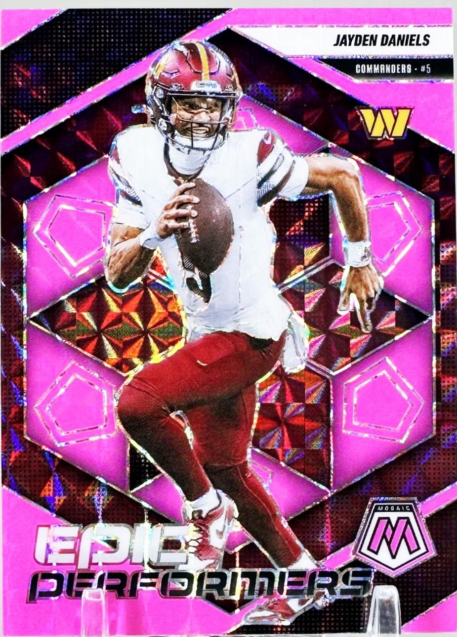 2025 Panini Mosaic Epic Performers Jayden Daniels [Mosaic Pink Fluorescent] #20 card