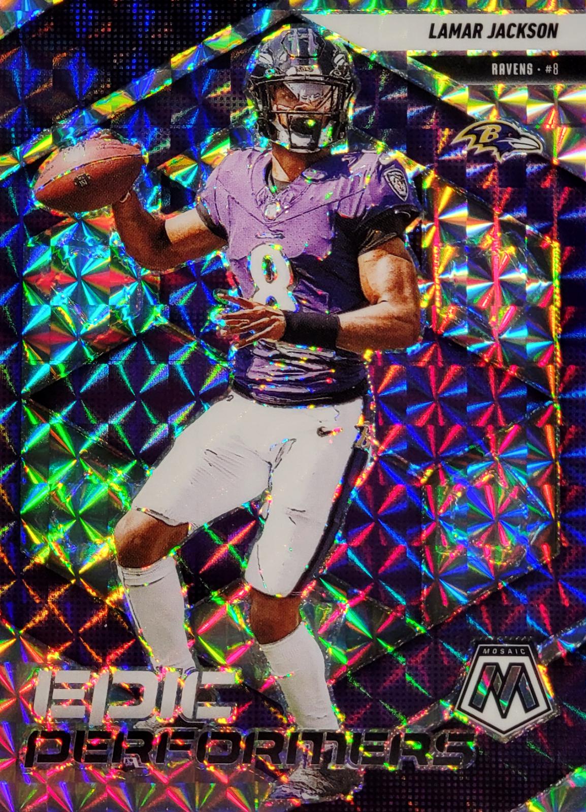 2025 Panini Mosaic Epic Performers Lamar Jackson [Mosaic] #3 card