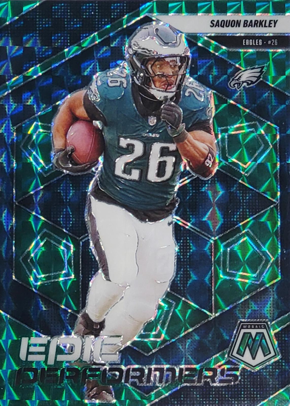 2025 Panini Mosaic Epic Performers Saquon Barkley [Mosaic Green] #2 card
