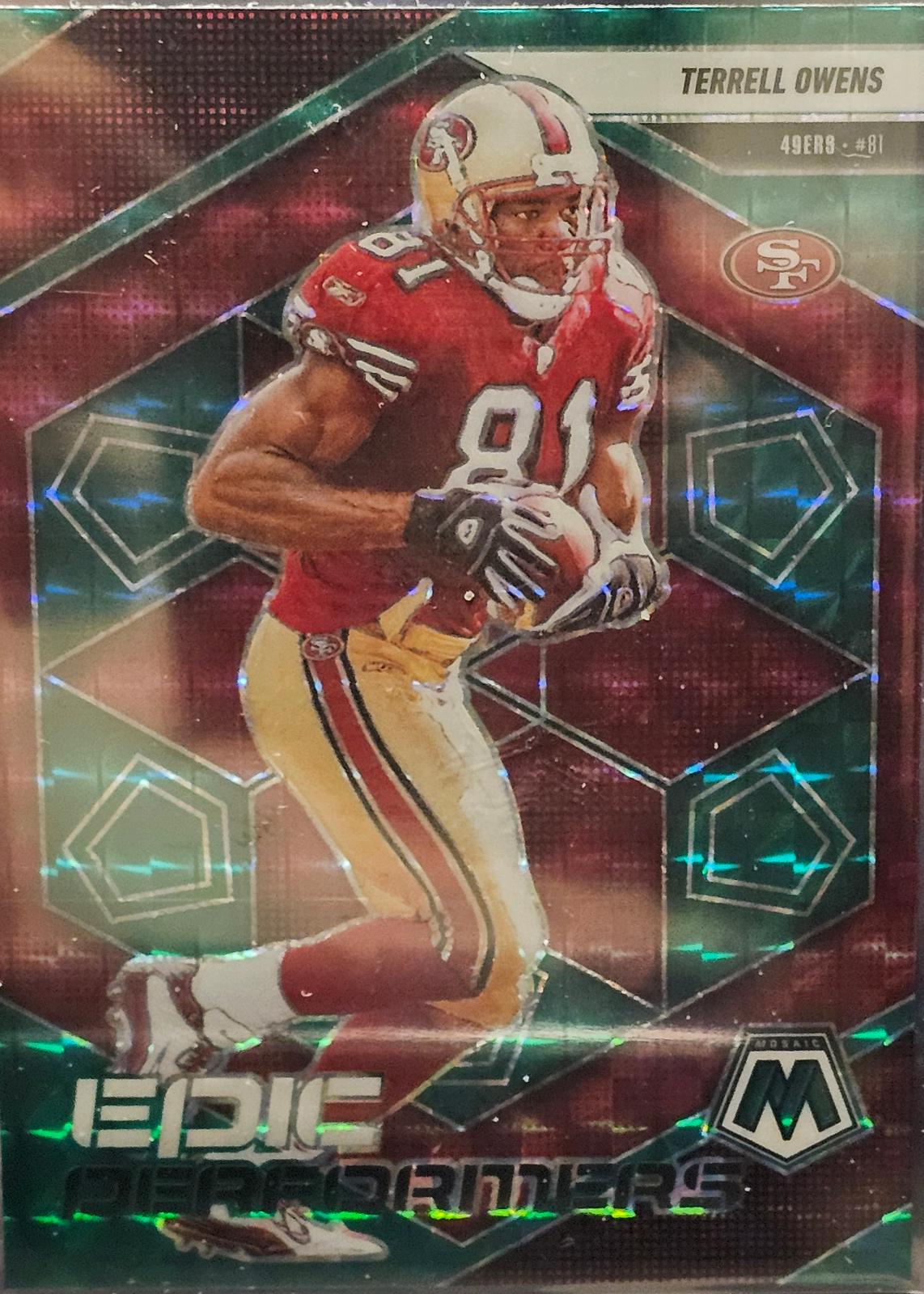 2025 Panini Mosaic Epic Performers Terrell Owens [Mosaic Green] #18 card