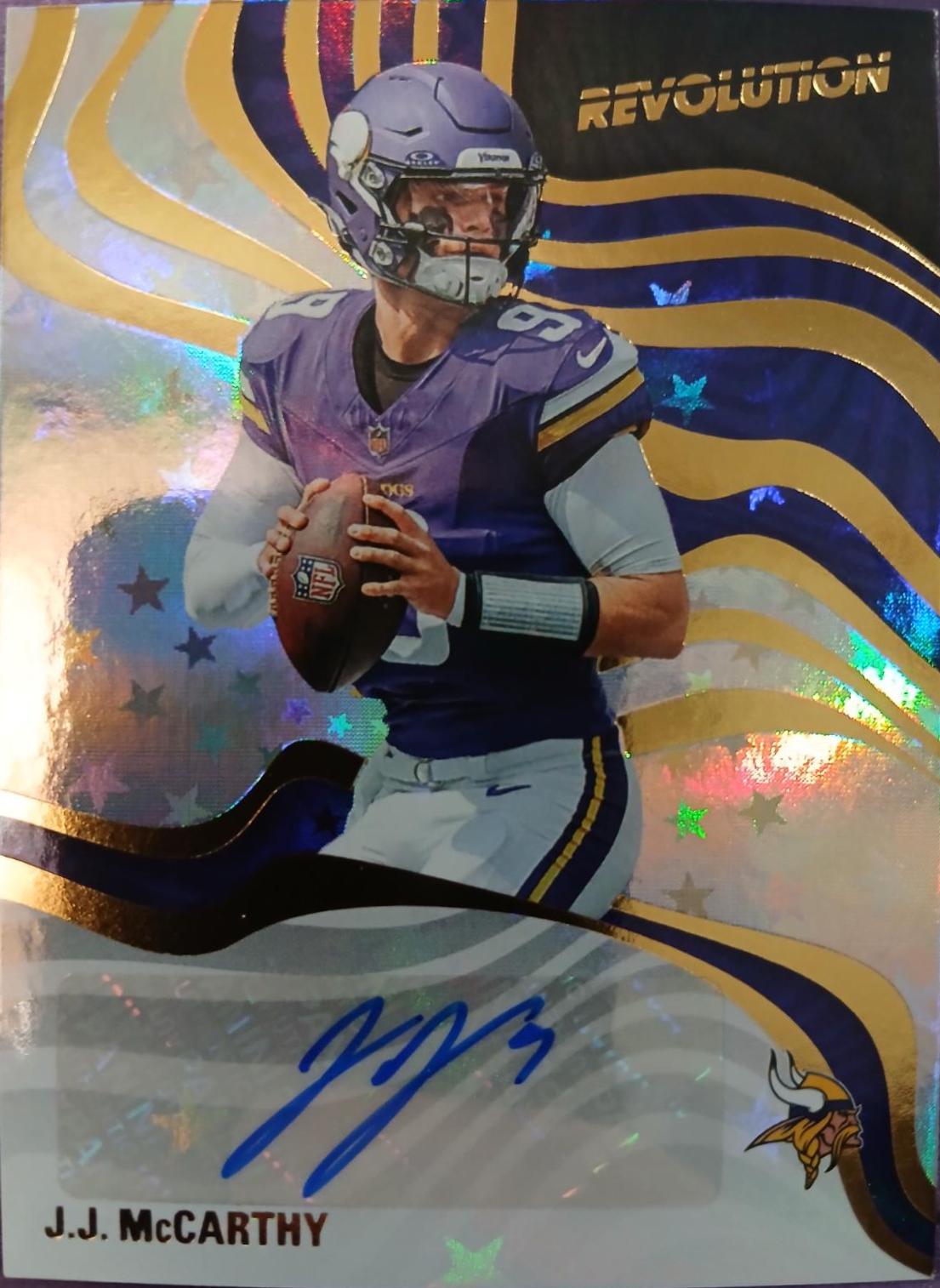 2025 Panini Mosaic In Focus Signature J.J. McCarthy #3 card