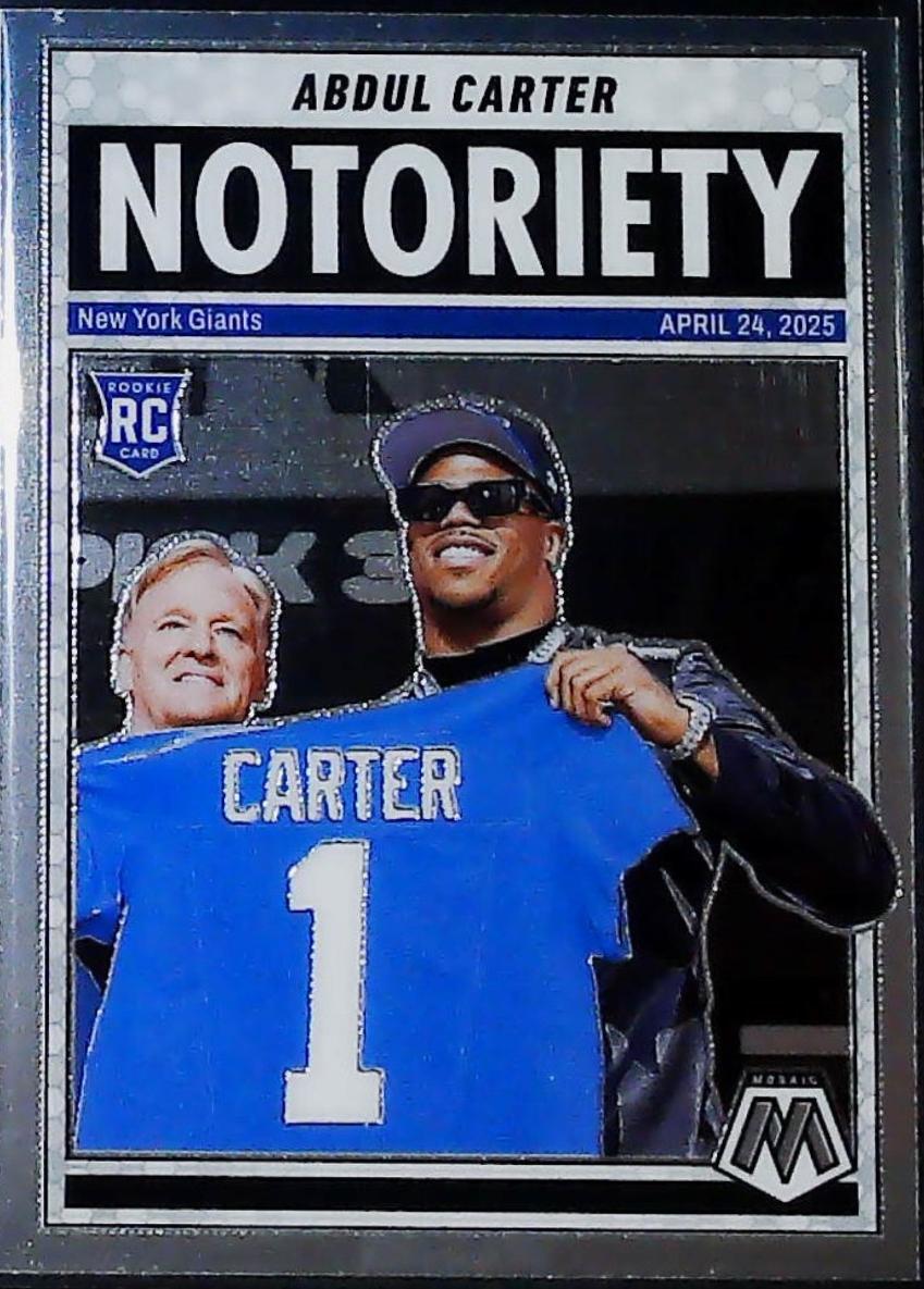 2025 Panini Mosaic Notoriety Abdul Carter #14 card