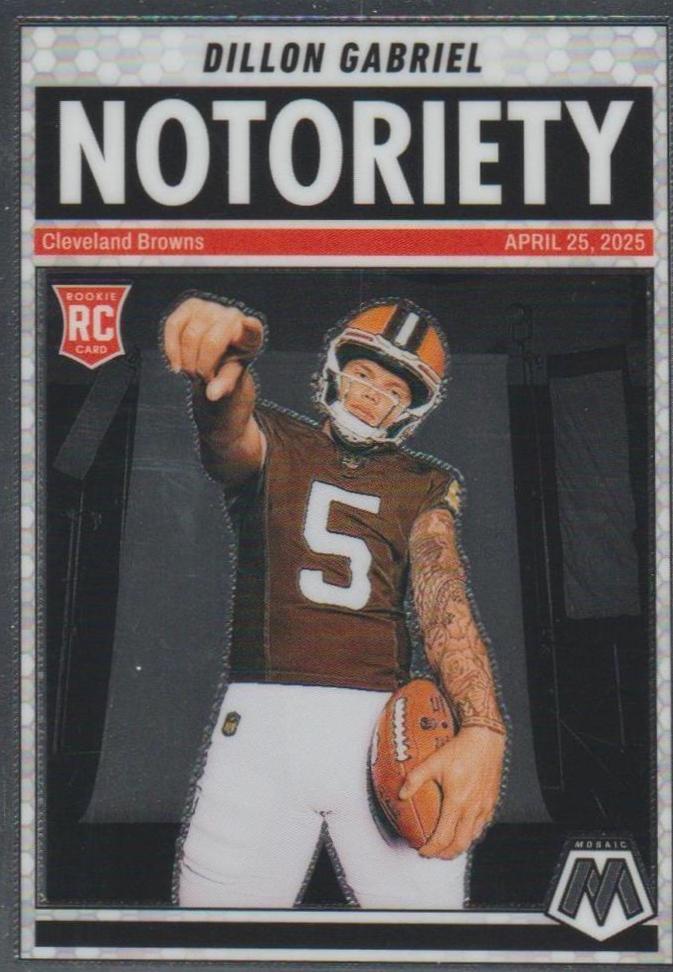 2025 Panini Mosaic Notoriety Dillon Gabriel #19 card