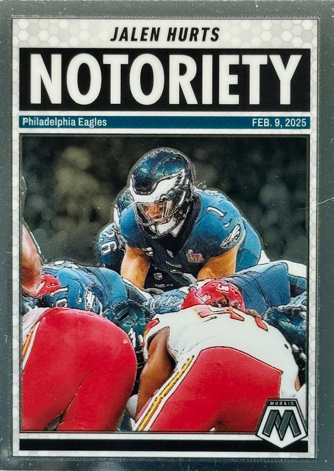 2025 Panini Mosaic Notoriety Jalen Hurts #1 card