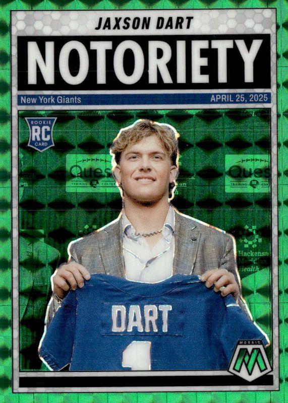 2025 Panini Mosaic Notoriety Jaxson Dart [Mosaic Green] #11 card