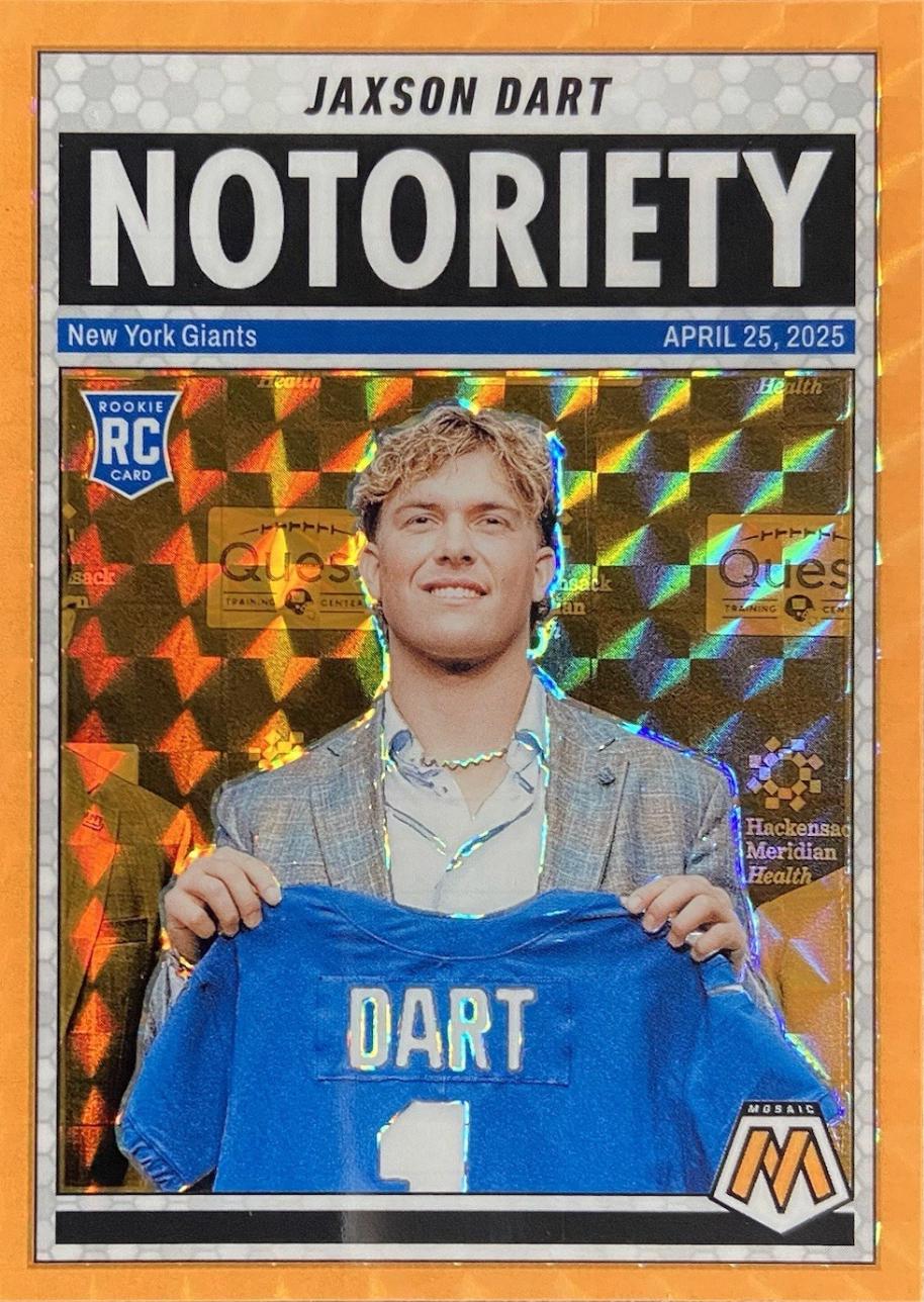 2025 Panini Mosaic Notoriety Jaxson Dart [Mosaic Orange Fluorescent] #11 card