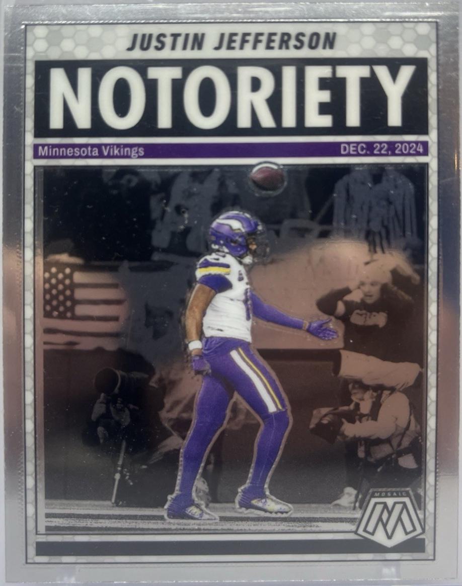 2025 Panini Mosaic Notoriety Justin Jefferson #6 card