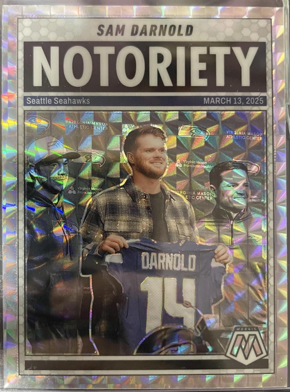 2025 Panini Mosaic Notoriety Sam Darnold [Mosaic] #9 card