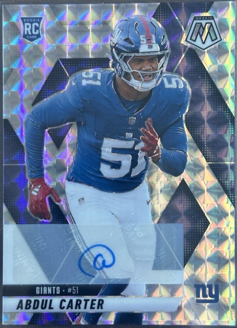2025 Panini Mosaic Rookie Autographs Abdul Carter #317 card