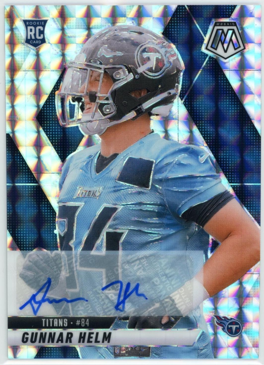 2025 Panini Mosaic Rookie Autographs Gunnar Helm #394 card